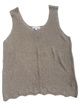 EAM Knit Scoop Neck Tank - Taupe